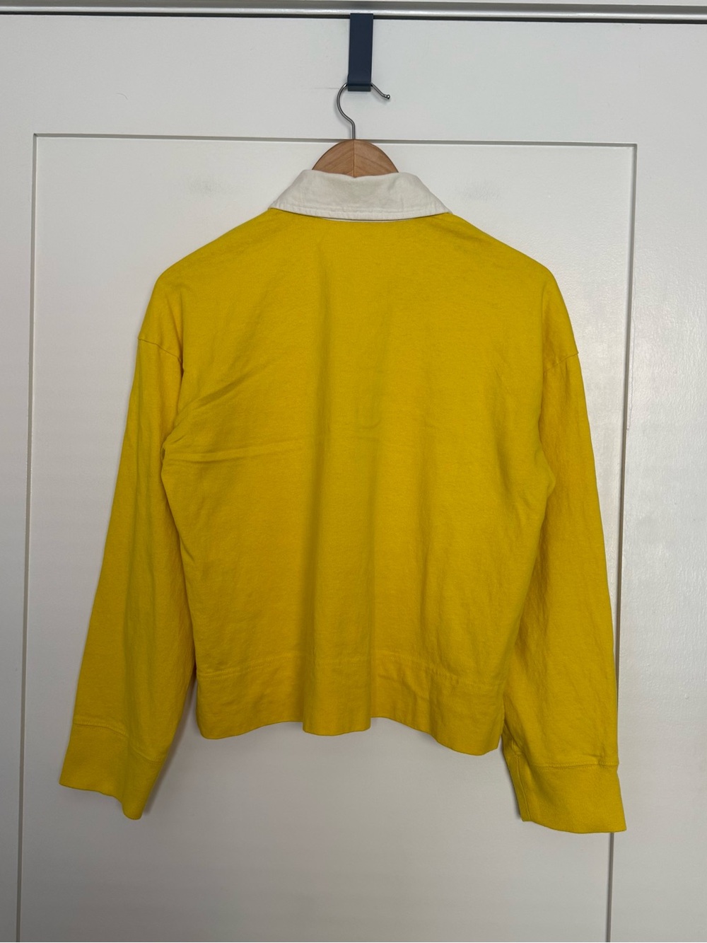Everlane Polo Shirt Top Womens Sz S Yellow Oversized Long Sleeve Organic Cotton - Picture 7 of 12